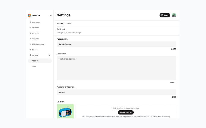 SETTINGS FOR PODCAST