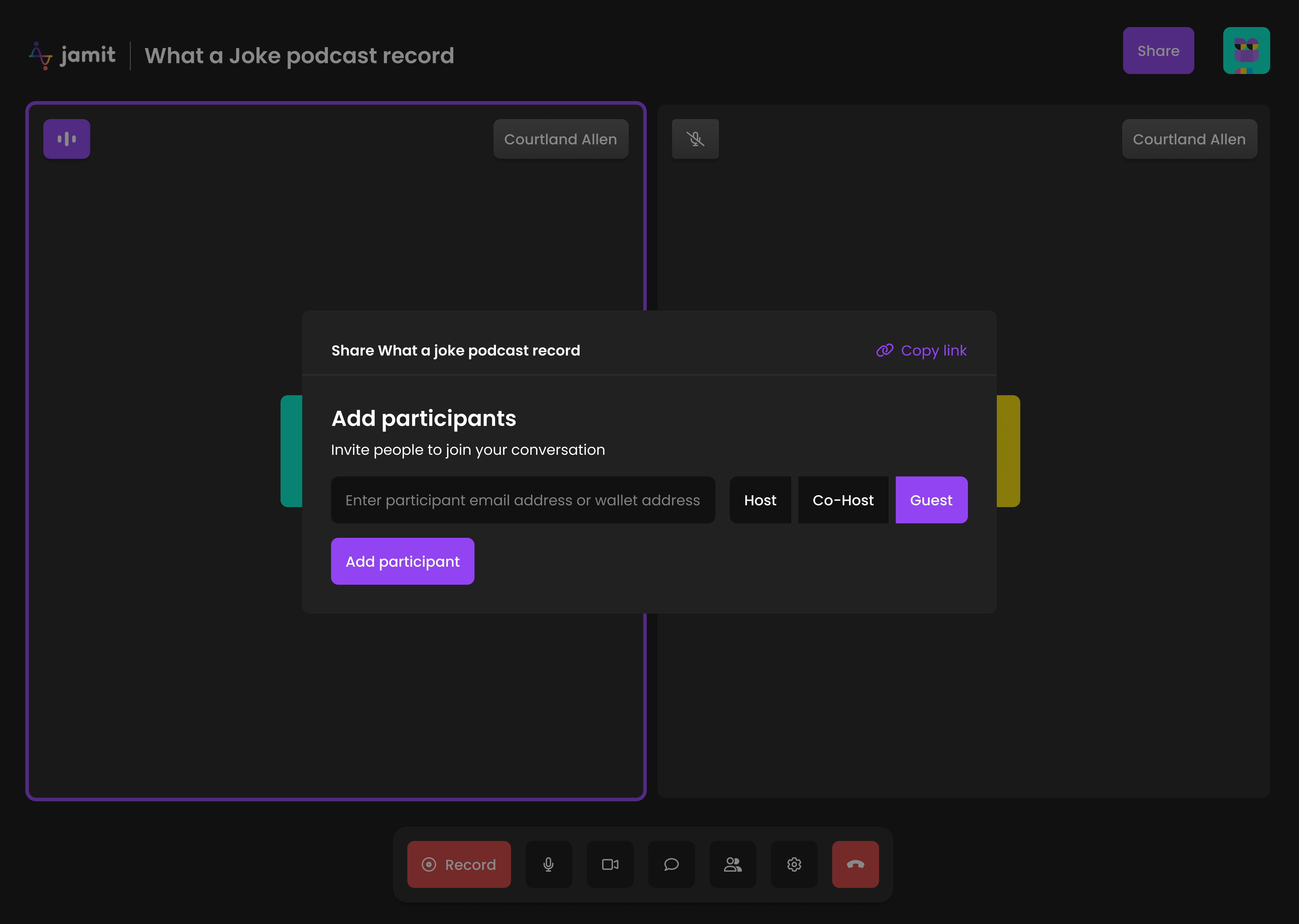 ADD PARTICIPANTS TO SESSION