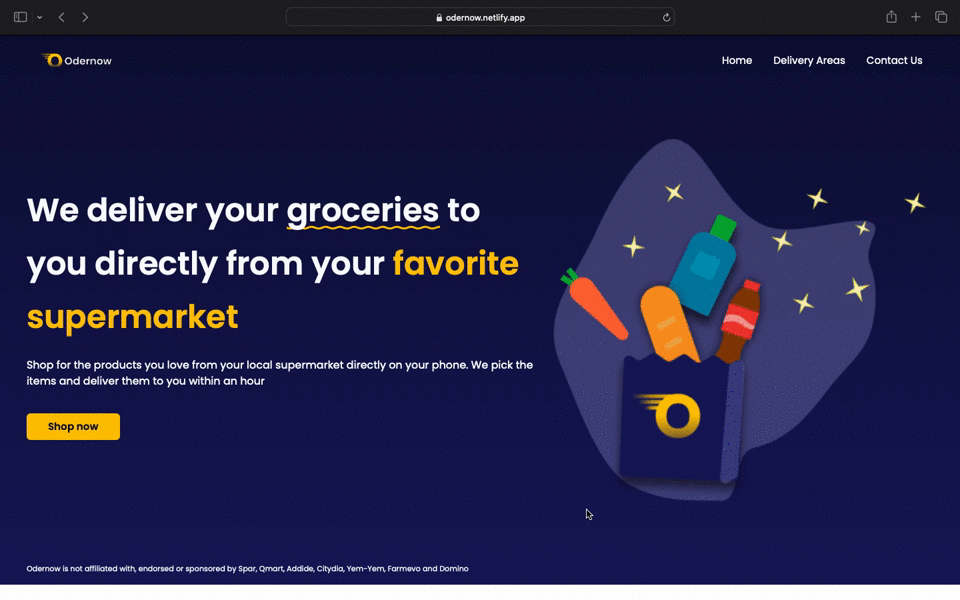ODERNOW LANDING PAGE