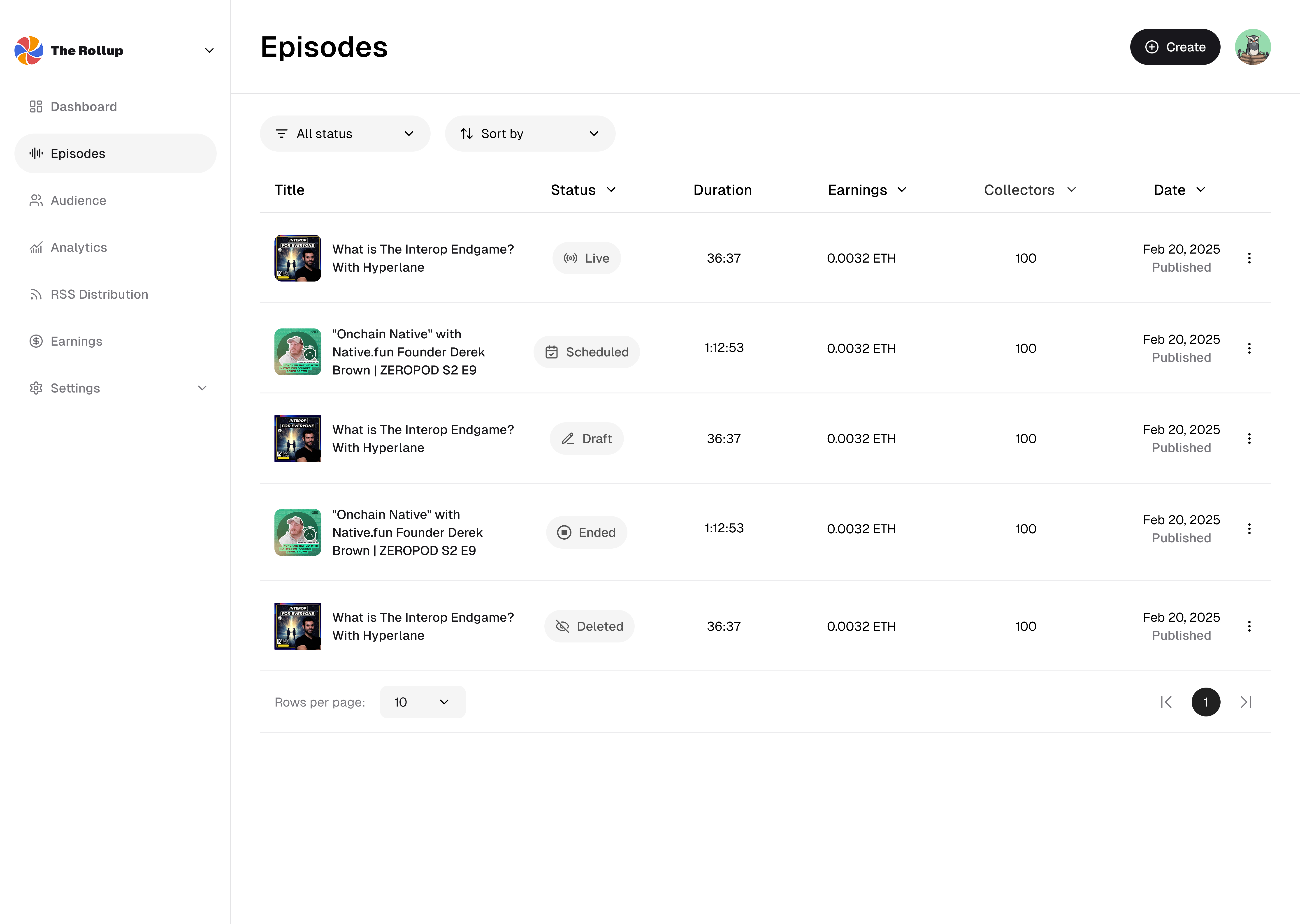 EPISODES SCREEN